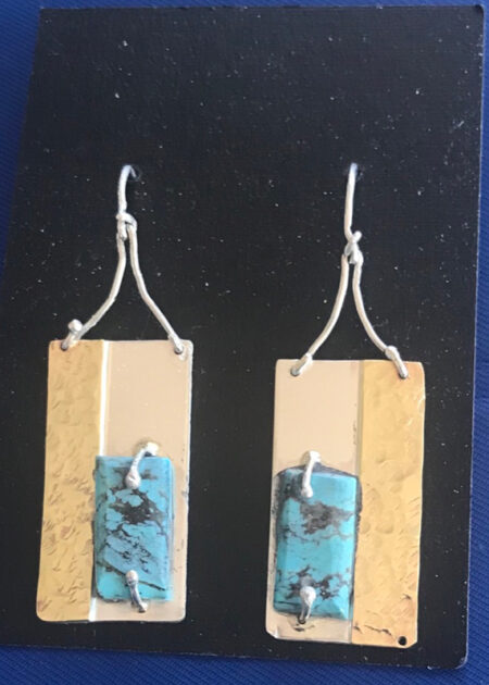 Turquois And Brass Earrings - Mary Page Jones Jewelry