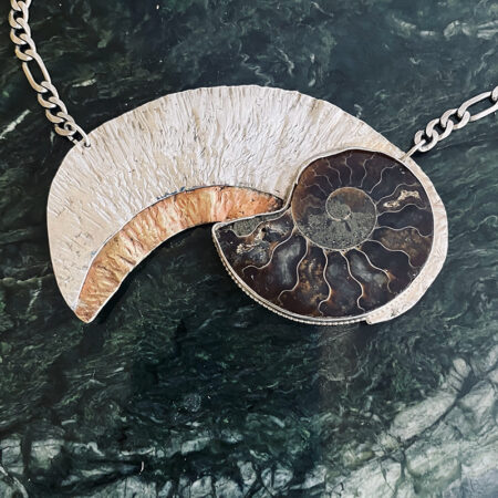 Ammonite In Silver And Copper - Mary Page Jones - custom jewelry