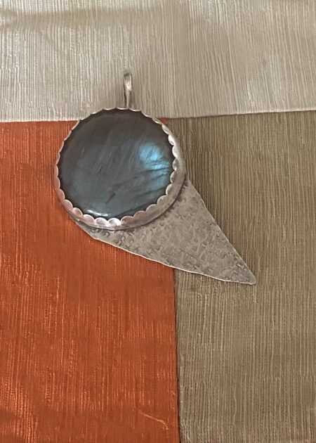 Labradorite Planet Pendant set in sterling silver by Mary Page Jones.